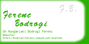 ferenc bodrogi business card